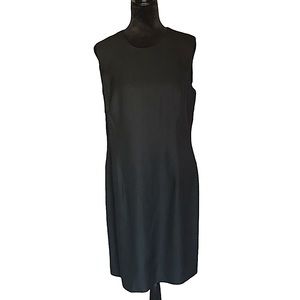 Talbots Black Sleeveless Linen Form Fitting Midi Dress